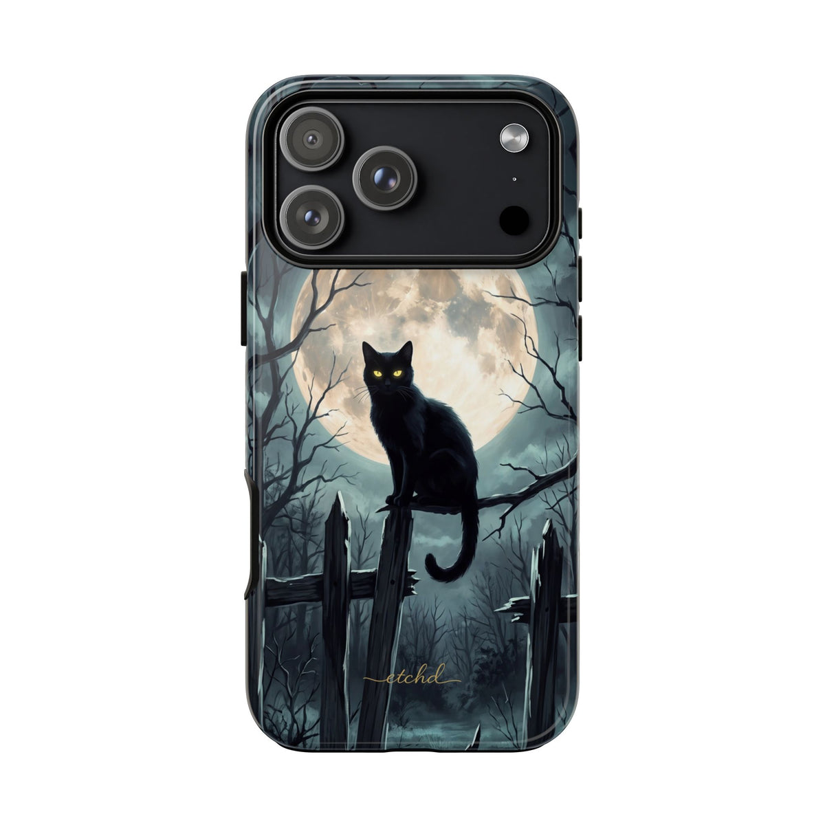 Midnight Cat Phone Case by etchd, view 59