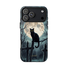 Midnight Cat Phone Case by etchd, view 59