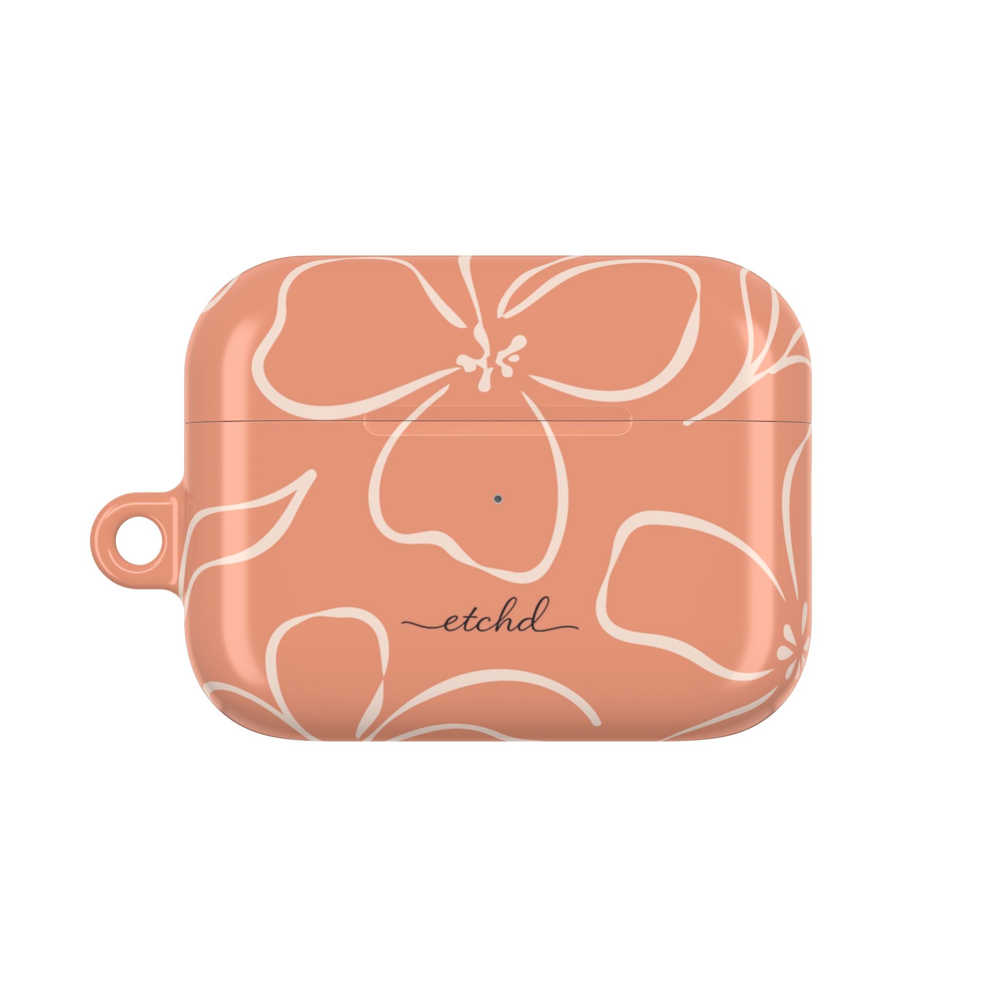 Coral & Cream Floral AirPod Case by etchd, view 2