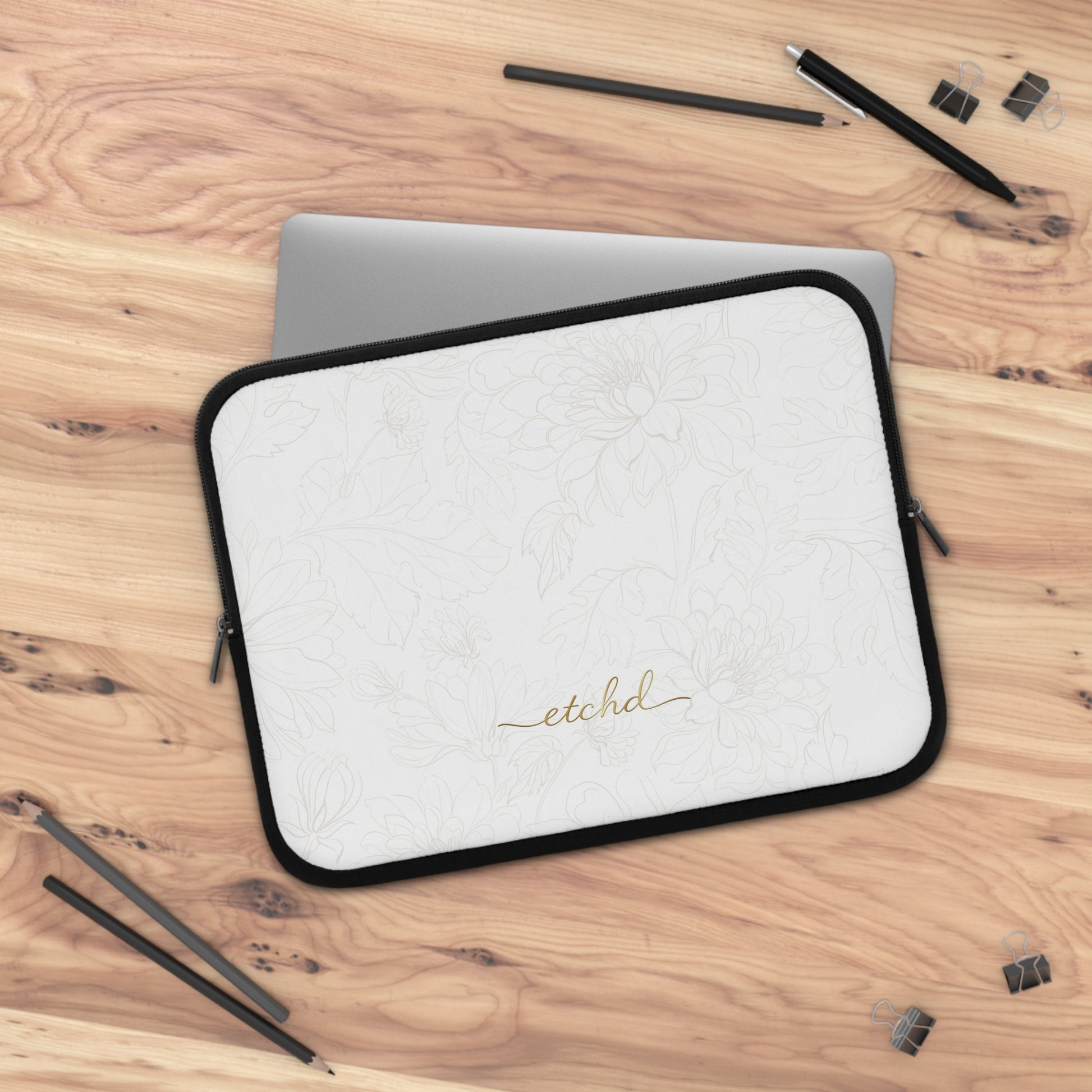 Etchd Signature White Laptop Sleeve by etchd, view 5