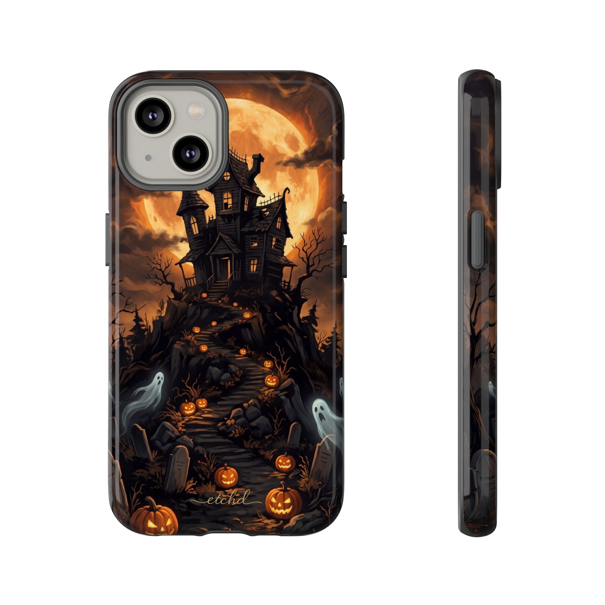 Pumpkin Hollow Phone Case by etchd, view 2