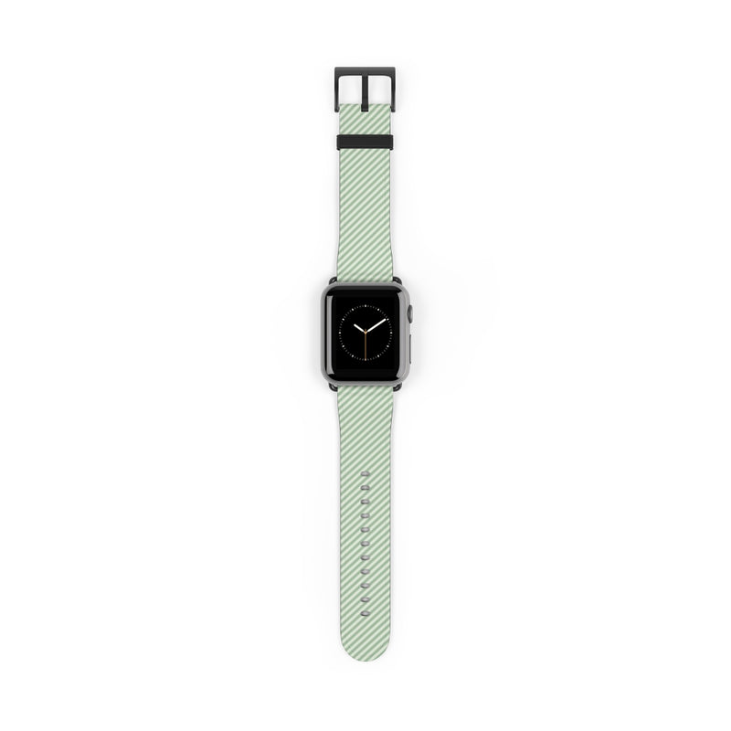 Sage & Cream Striped Diagonal Correa para smartwatch de etchd