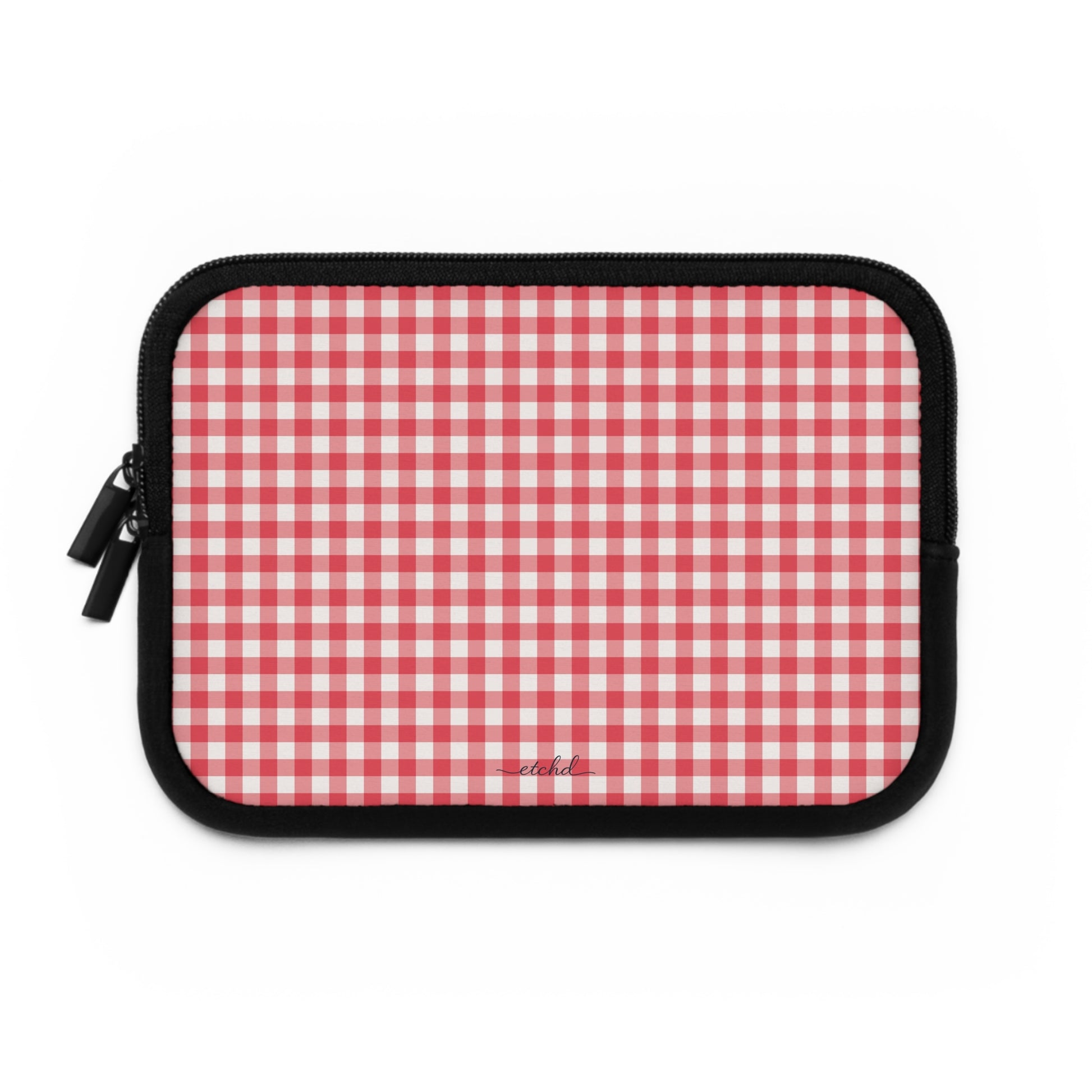 Cherry & White Gingham Funda para portátil de etchd, vista 2