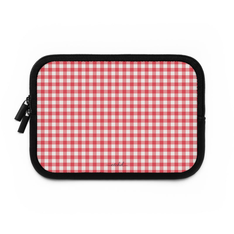 Cherry & White Gingham Funda para portátil de etchd, vista 2