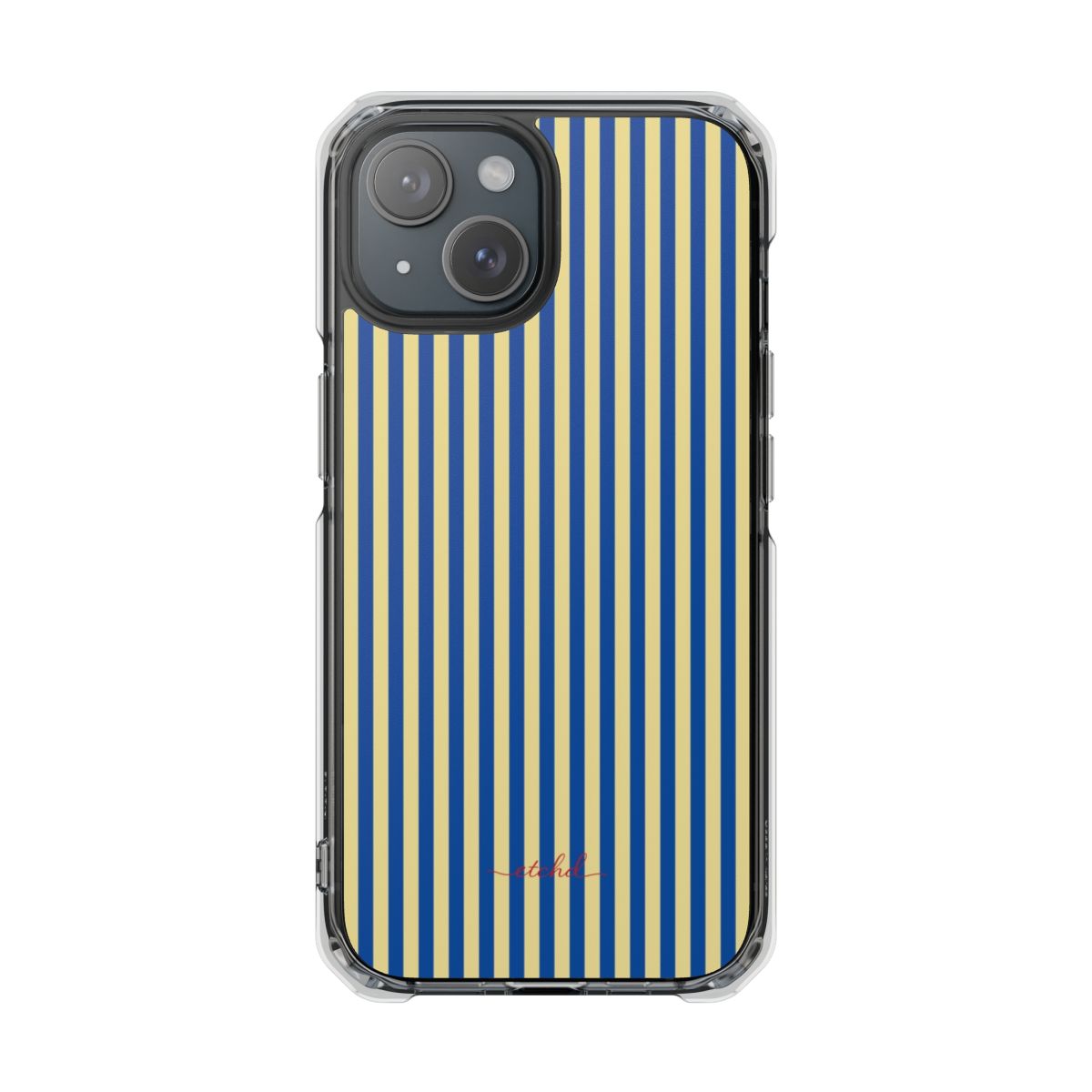Cobalt & Butter Striped Funda transparente magnética para móvil de etchd, vista 2