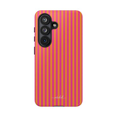 Pink & Orange Striped Phone Case by etchd, view 61
