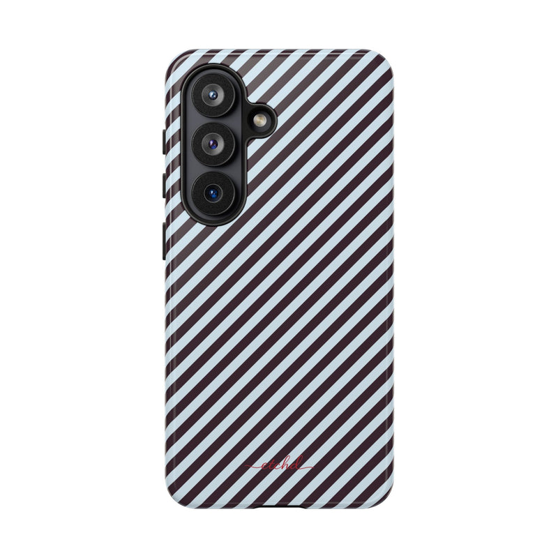 Plum & Blue Striped Diagonal Phone Case by etchd, view 61