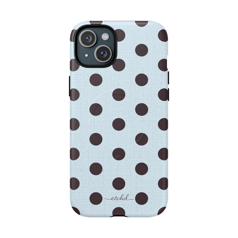 Plum And Blue Polka Dot Magnetic Phone Case-zoom-