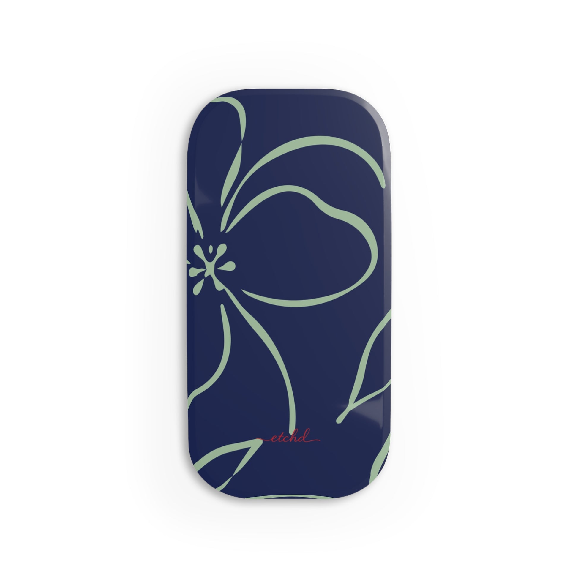 Navy & Sage Floral Click-On Phone Grip by etchd