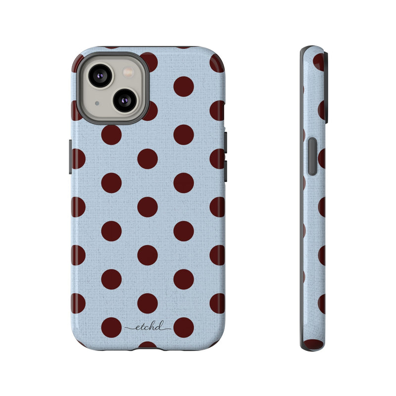 Blue & Cherry Polka Dot Phone Case-zoom-