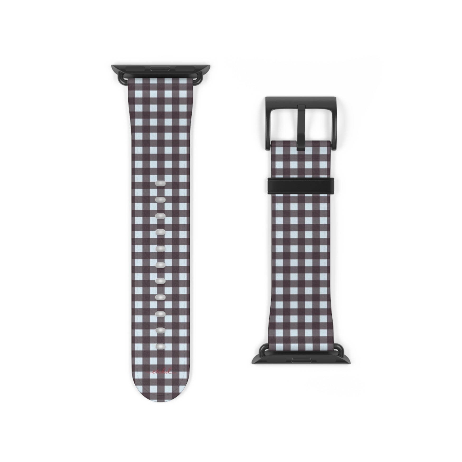 Blue & Plum Gingham Smartwatch Strap by etchd, view 9