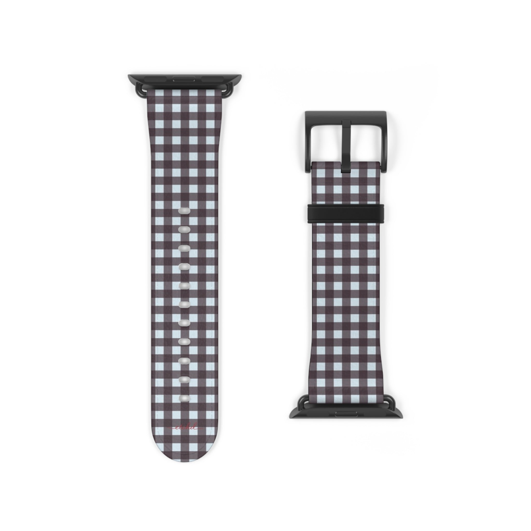 Blue & Plum Gingham Smartwatch Strap by etchd, view 9