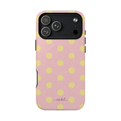 Butter & Pink Polka Dot Magnetic Phone Case by etchd, view 31