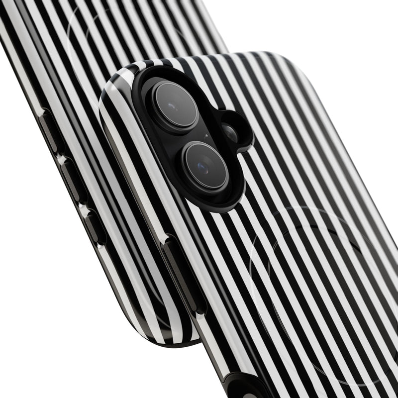 Black & White Striped Magnetic Phone Case by etchd, view 87