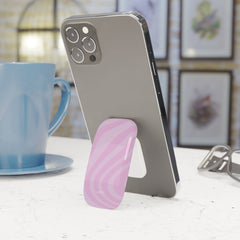 Pink Curved Lines Click-On Phone Grip by etchd, view 3