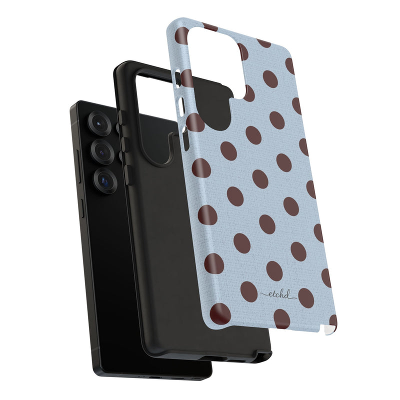 Blue & Cherry Polka Dot Phone Case-zoom-