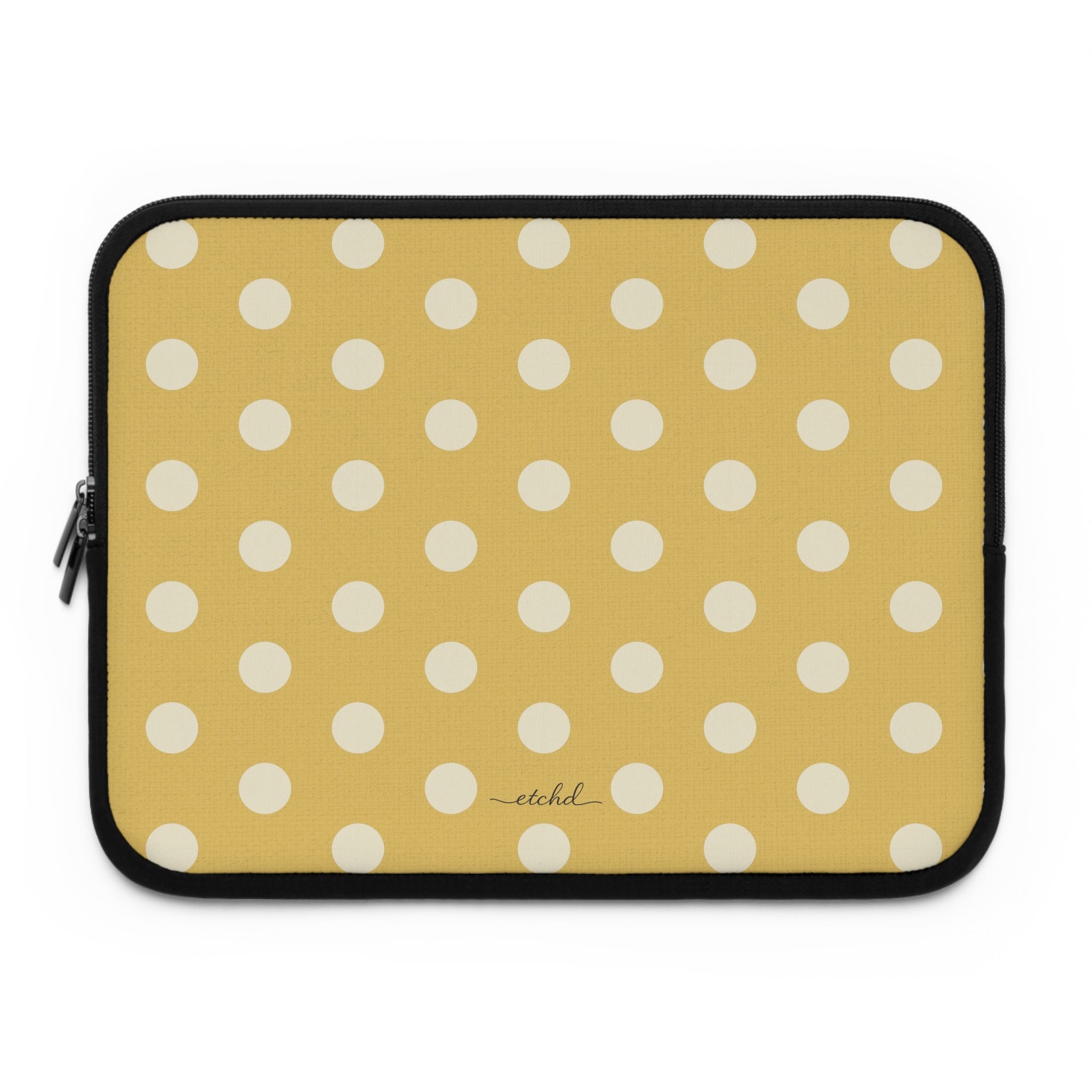 Cream & Butter Polka Dot Laptop Sleeve by etchd