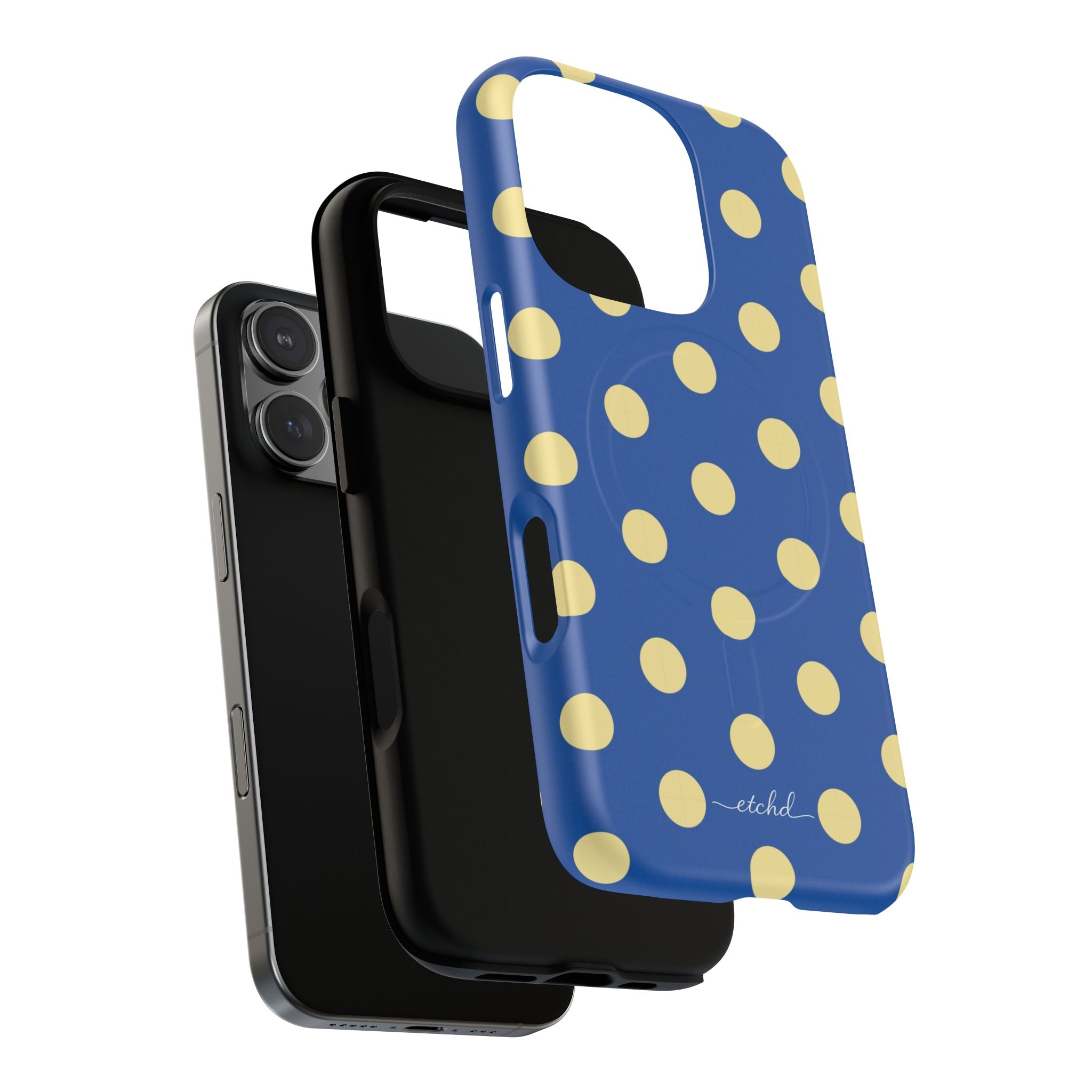 Butter And Cobalt Polka Dot Magnetic Phone Case by etchd, view 28