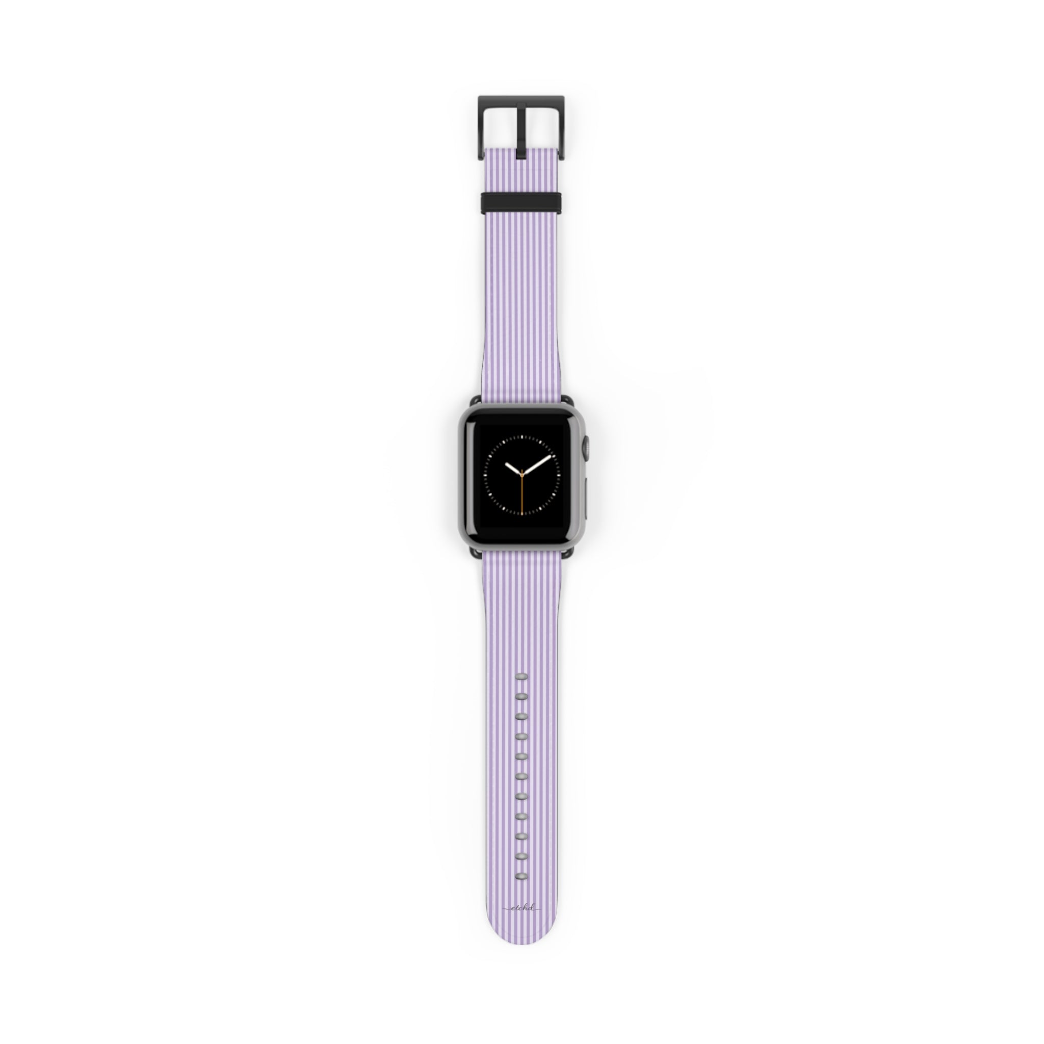 Lilac & Cream Striped Smartwatch Strap by etchd