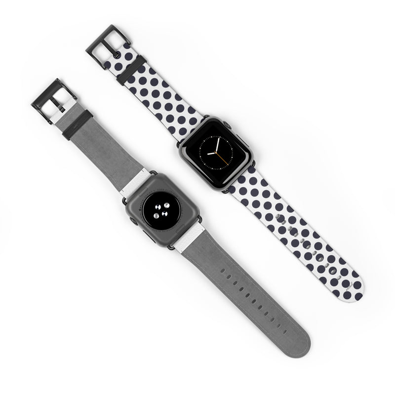 Navy & White Polka Dot Smartwatch Strap by etchd, view 10