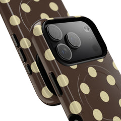 Brown & Butter Polka Dot Magnetic Phone Case by etchd, view 99