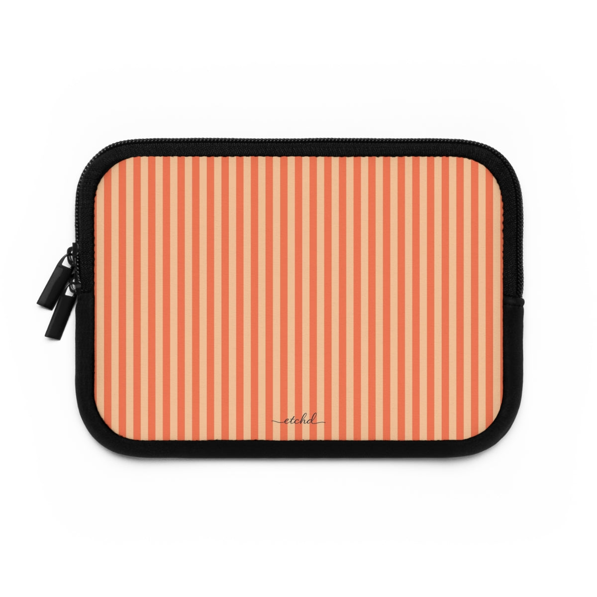 Coral & Peach Striped Custodia per laptop di etchd, vista 2