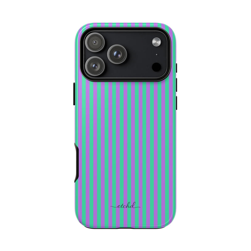 Lilac & Hypermint Striped Phone Case by etchd, view 59