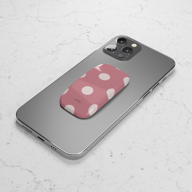 Cream & Blush Polka Dot Click-On Phone Grip by etchd, view 5