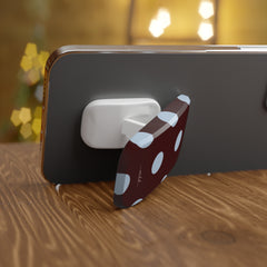 Cherry & Blue Polka Dot Click-On Phone Grip by etchd, view 3