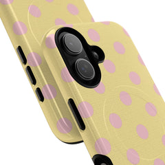 Pink And Butter Polka Dot Magnetic Phone Case by etchd, view 87