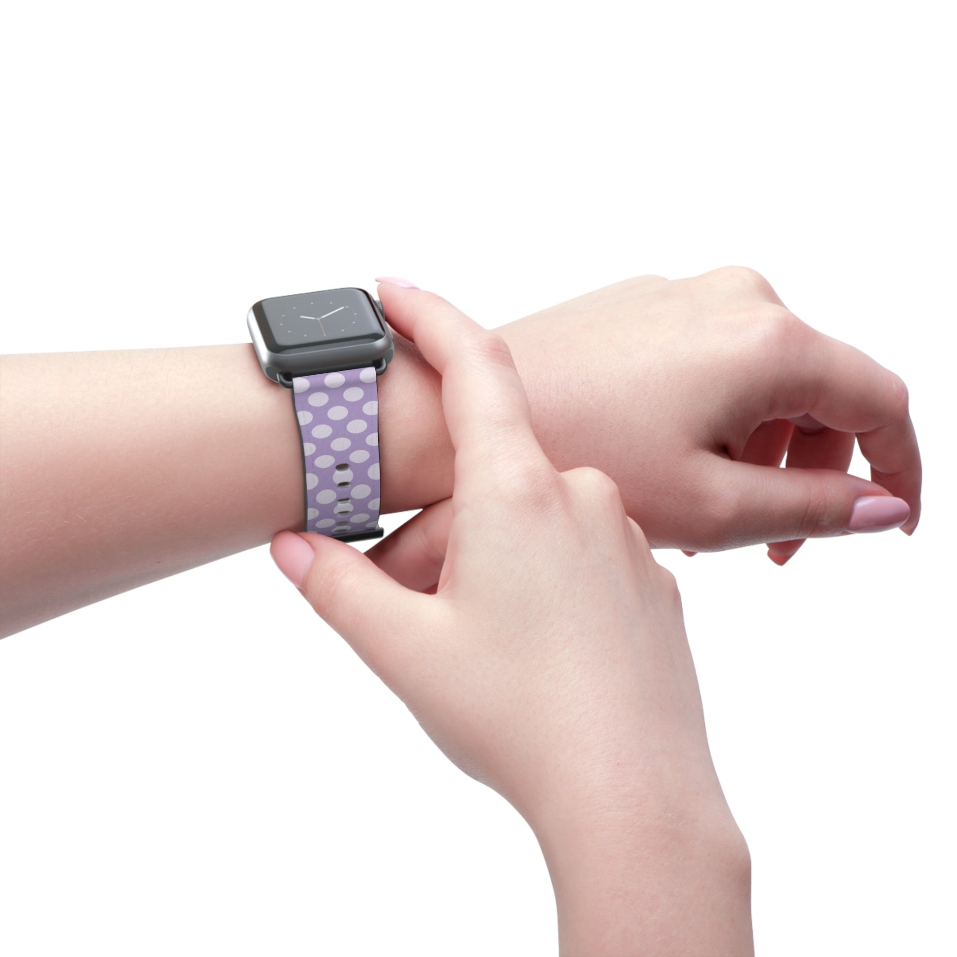 Cream & Lilac Polka Dot Smartwatch Strap by etchd, view 11