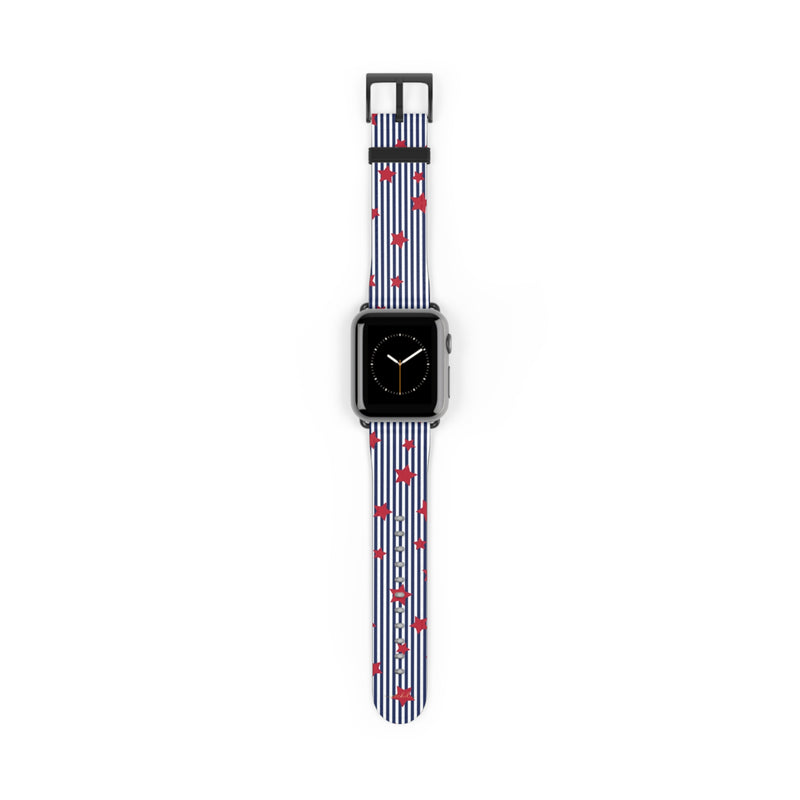 Blue Stripes & Red Stars Smartwatch Strap by etchd