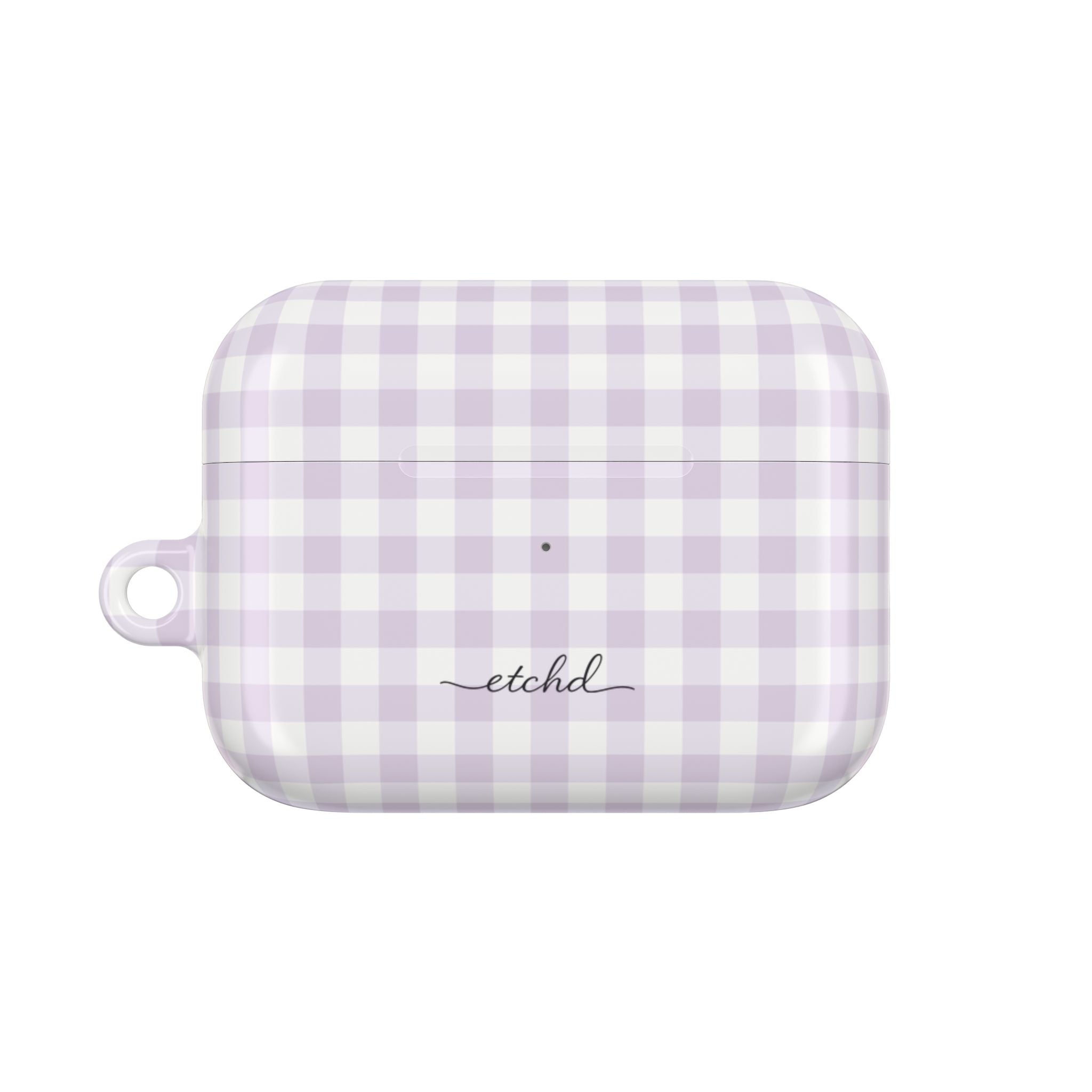 Lilac & White Gingham Funda para AirPods de etchd, vista 2