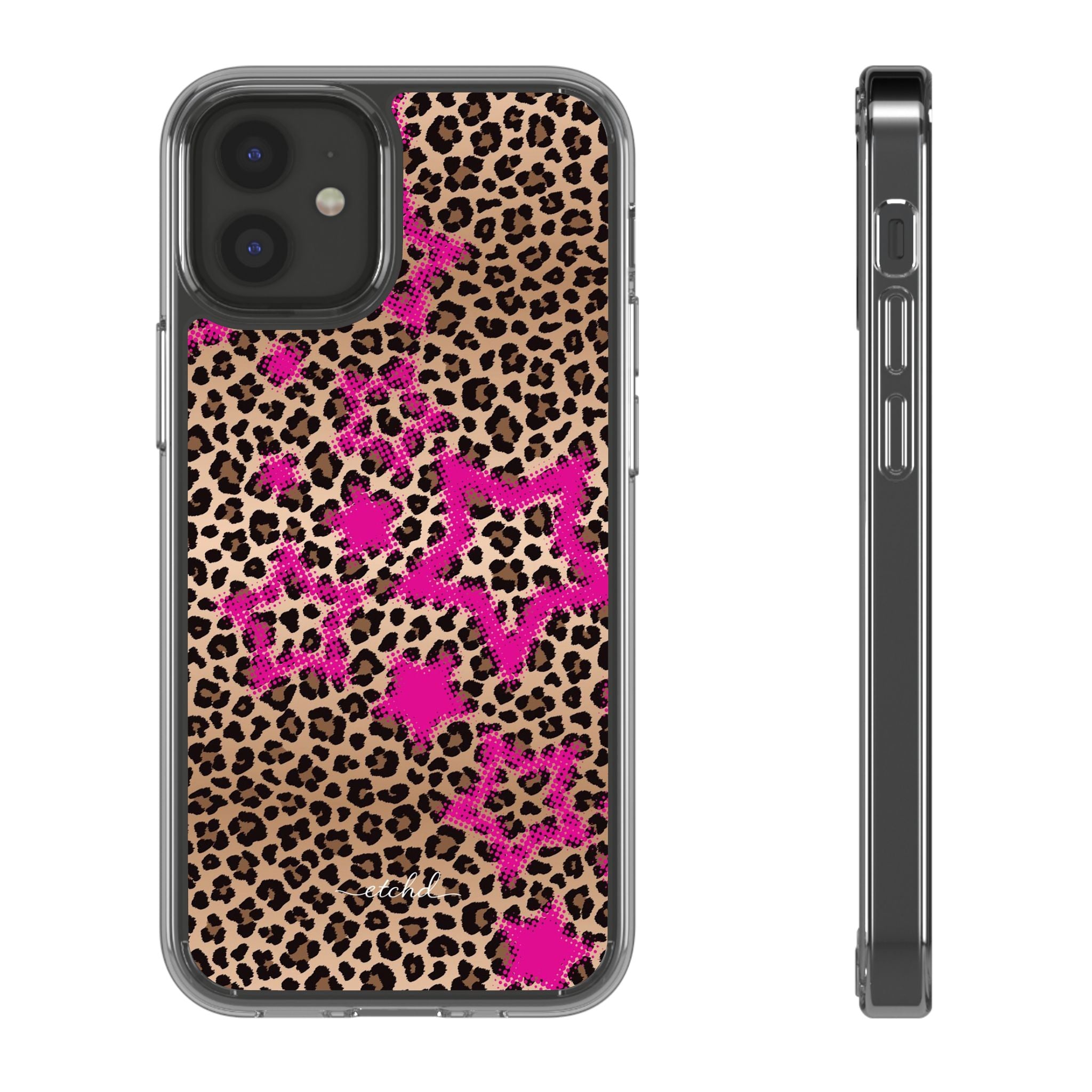 Y2K Leopard Clear Phone Case by etchd, view 2