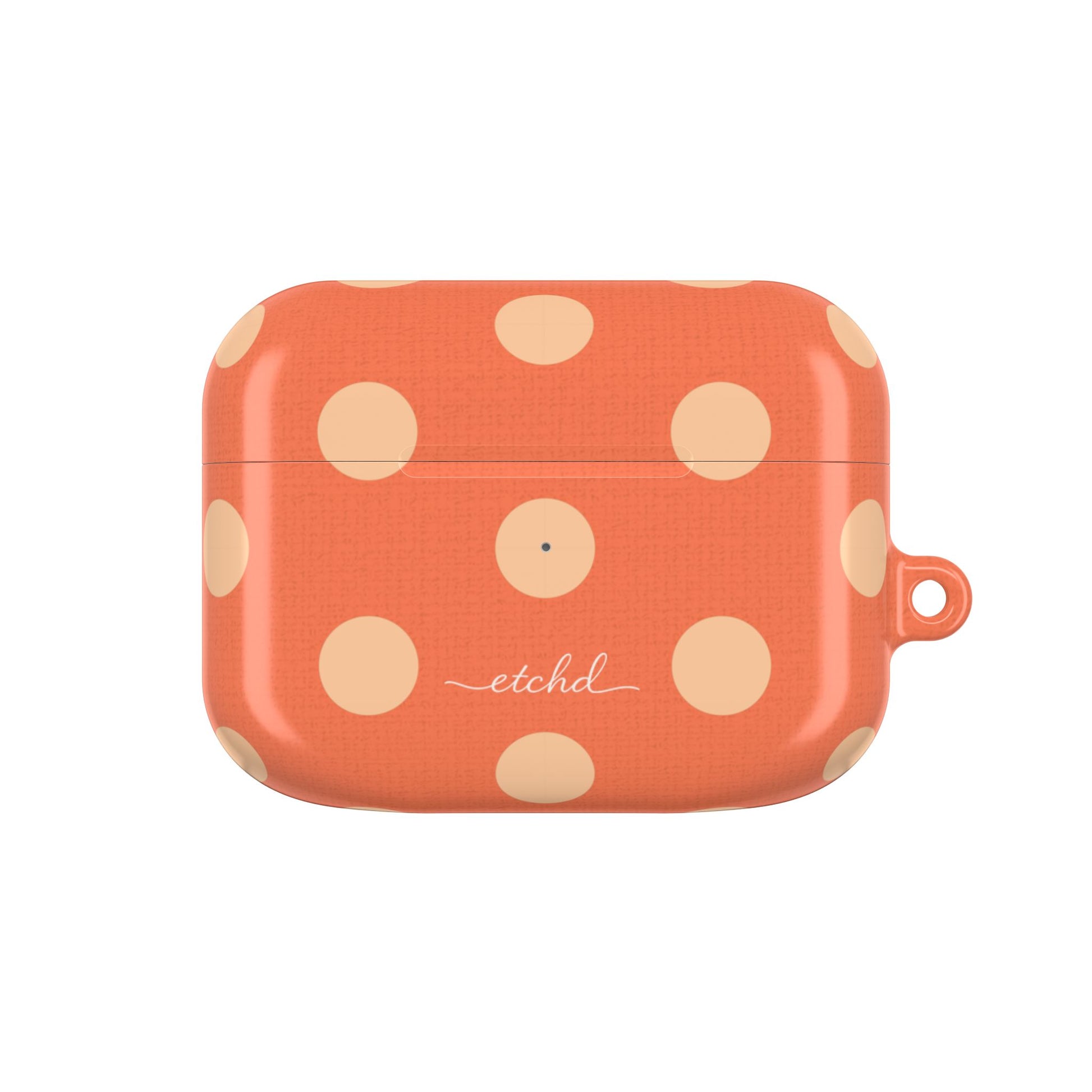 Peach & Coral Polka Dot AirPod Case by etchd
