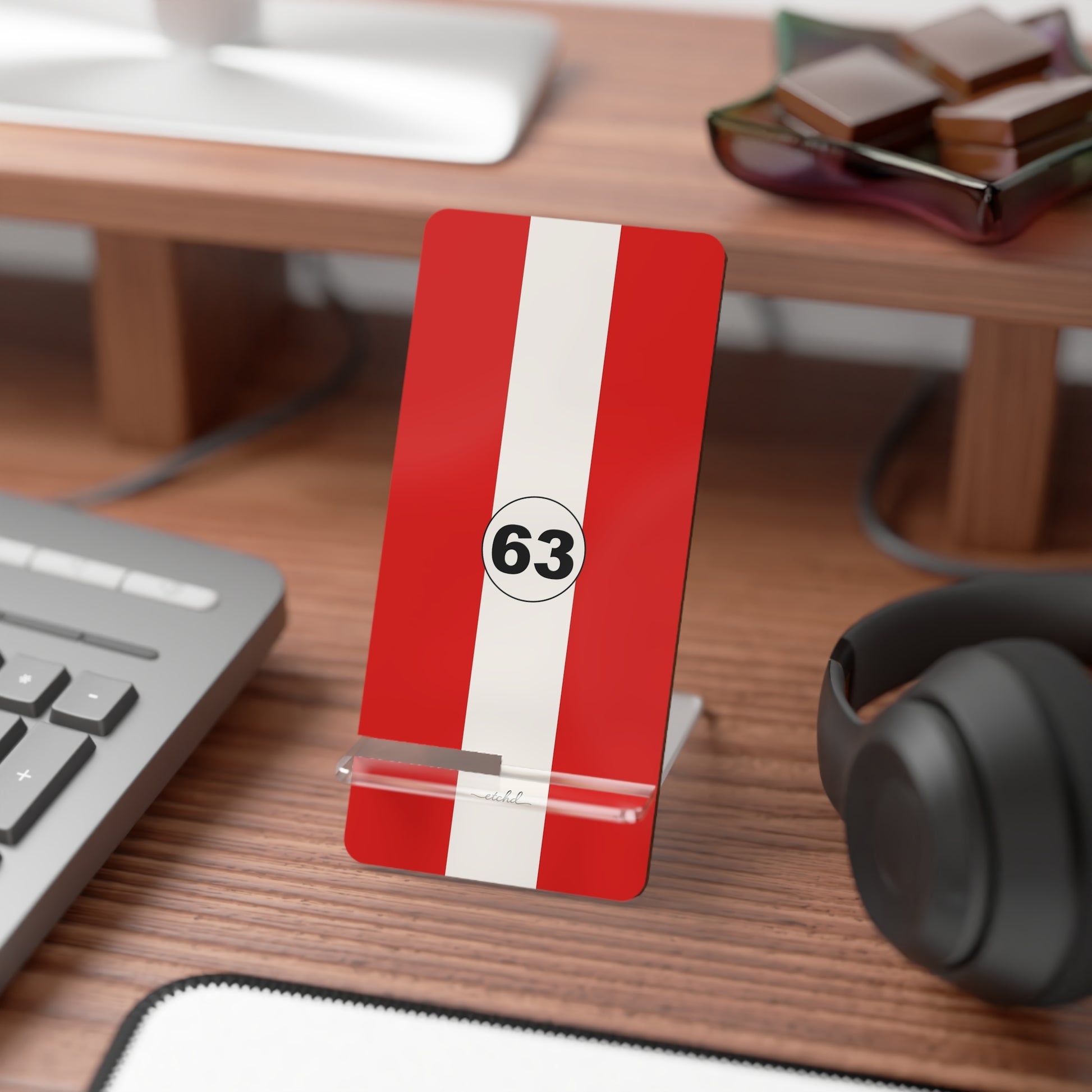 Monza Red Phone Stand by etchd, view 3