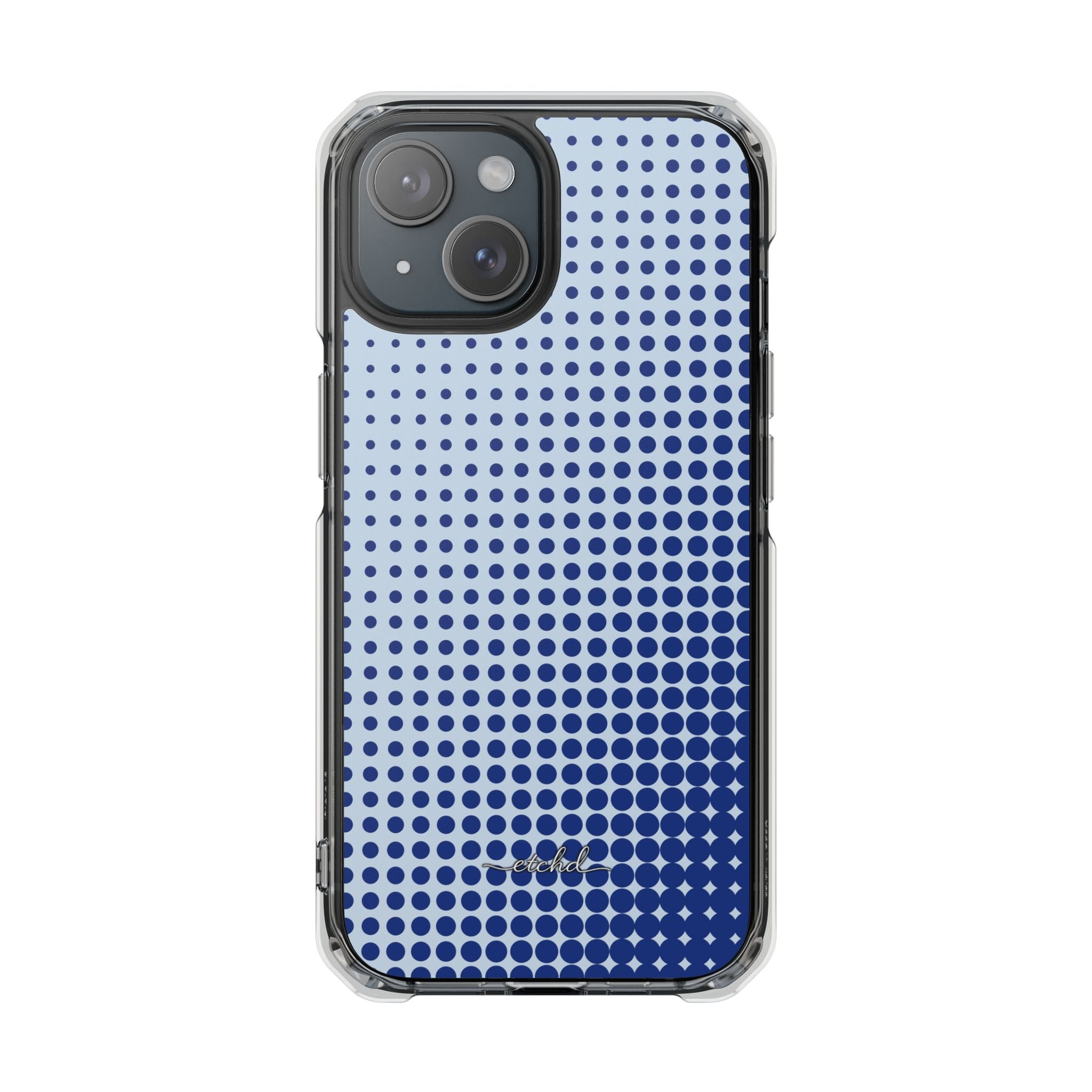 Cobalt Halftone Coque Téléphone Magnétique Transparente