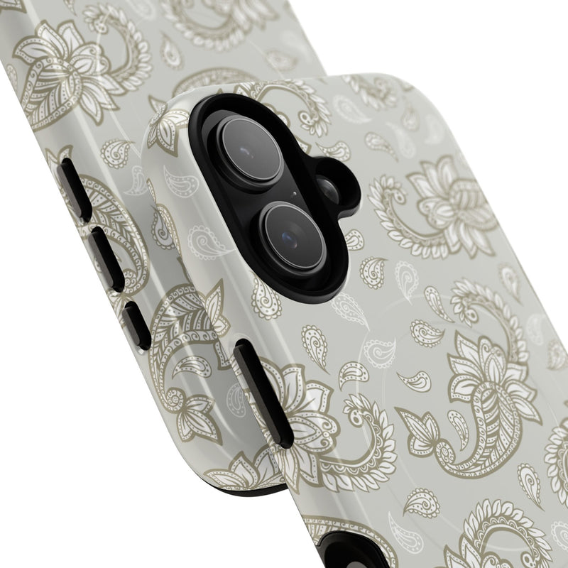 Beige Paisley Magnetic Phone Case by etchd, view 87