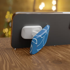 Cerulean & White Floral Click-On Phone Grip by etchd, view 4