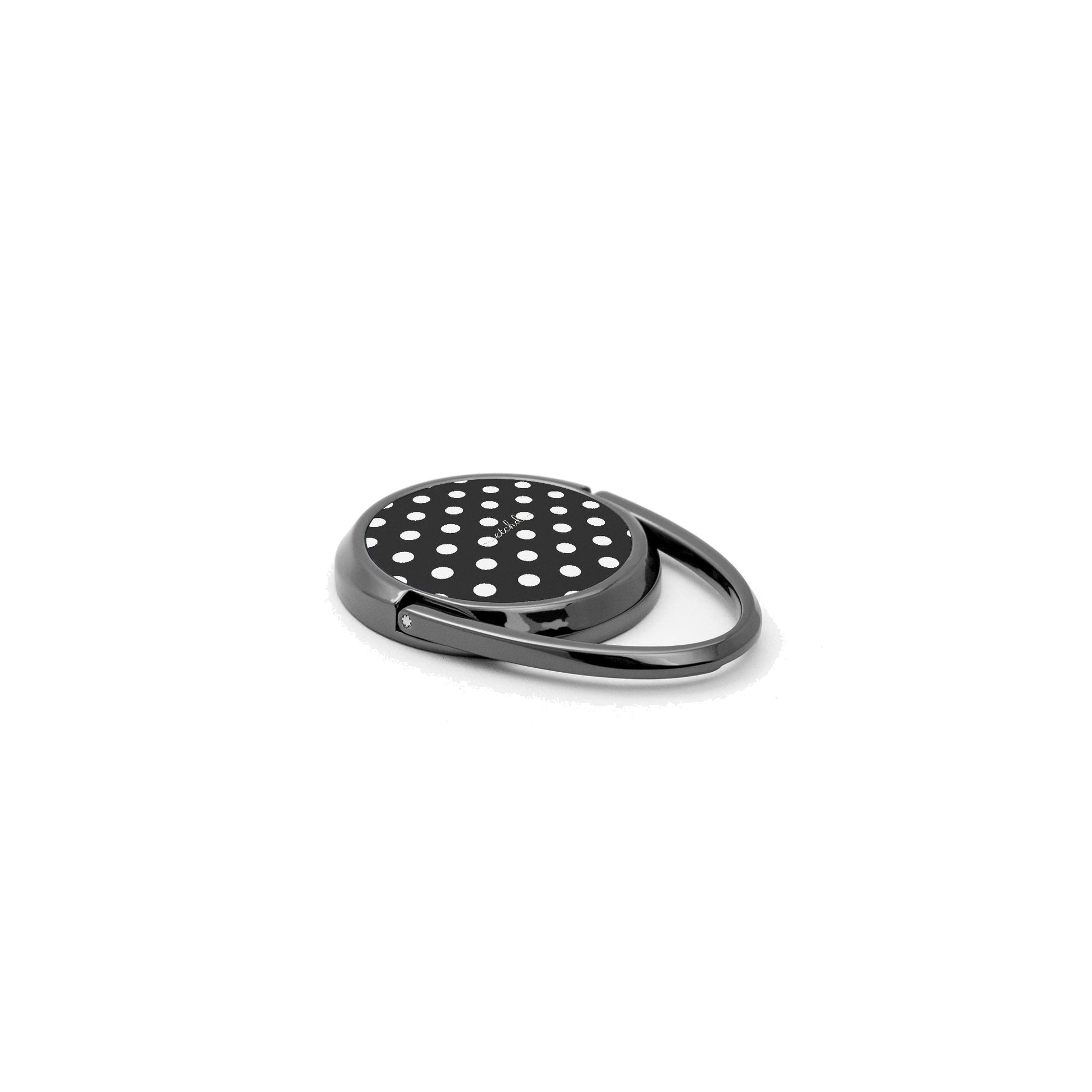 White & Black Polka Dot Phone Ring Holder by etchd, view 2