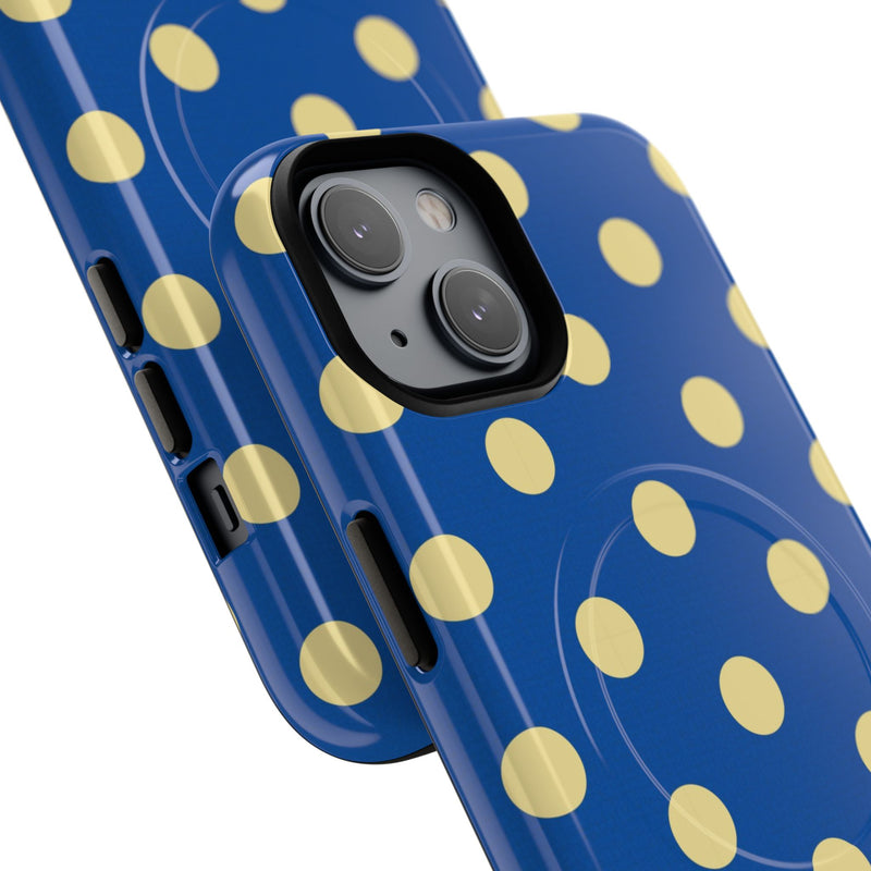 Butter And Cobalt Polka Dot Magnetic Phone Case-zoom-