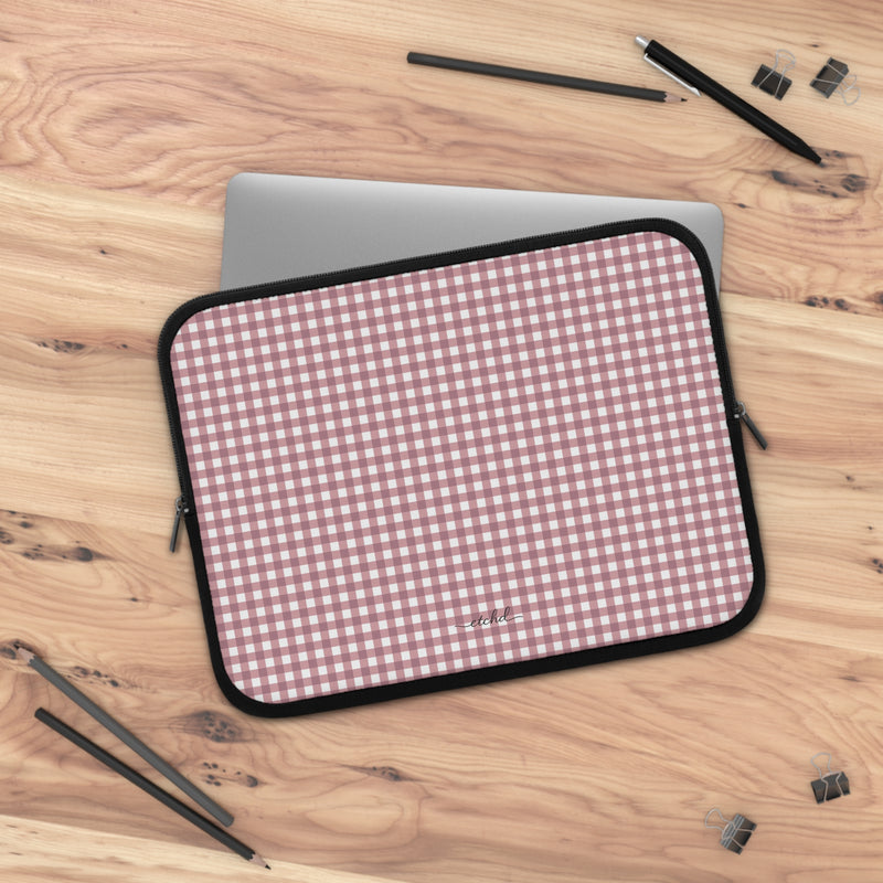 Pink Gingham Laptop Sleeve-zoom-