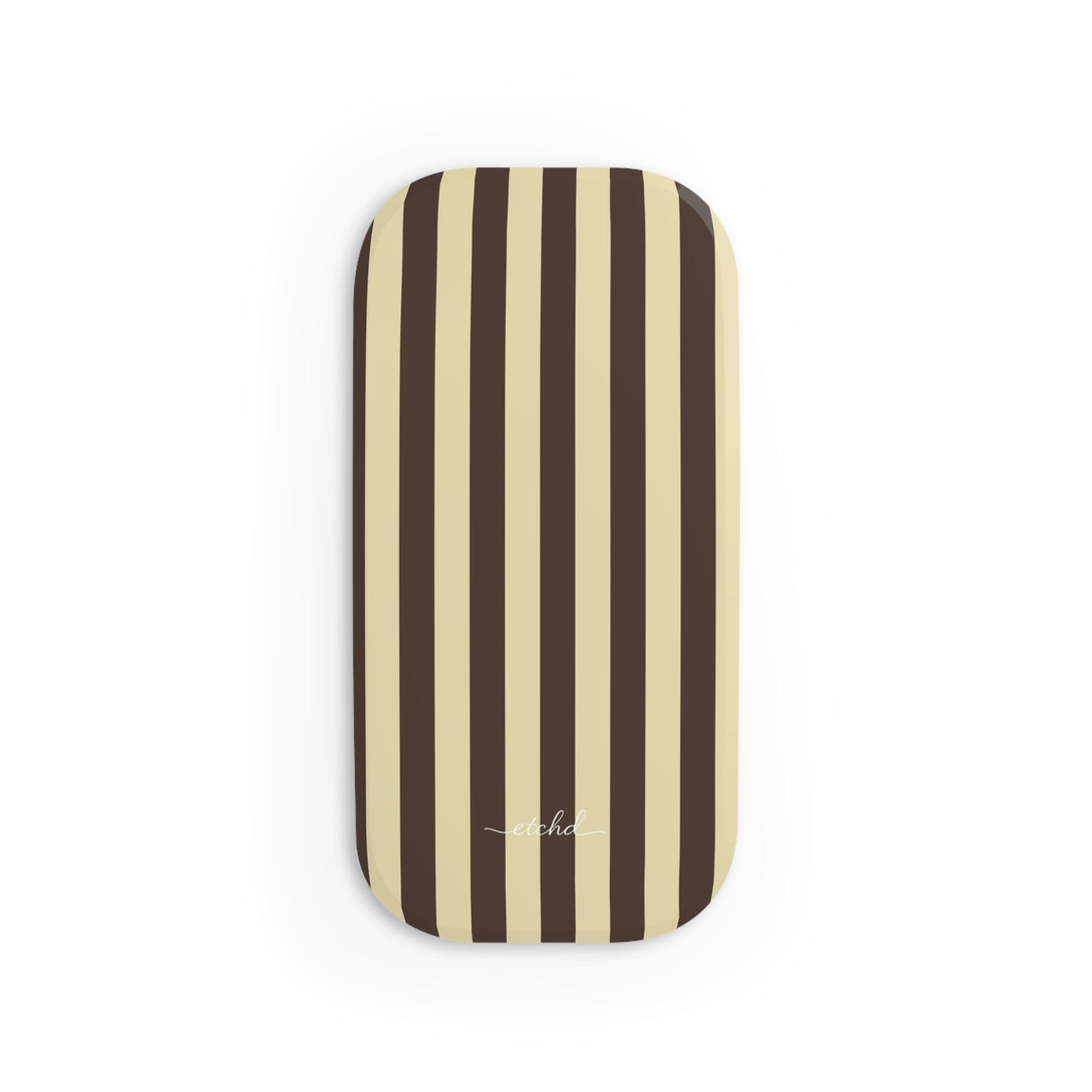 Butter & Brown Striped Click-On Phone Grip by etchd, view 2