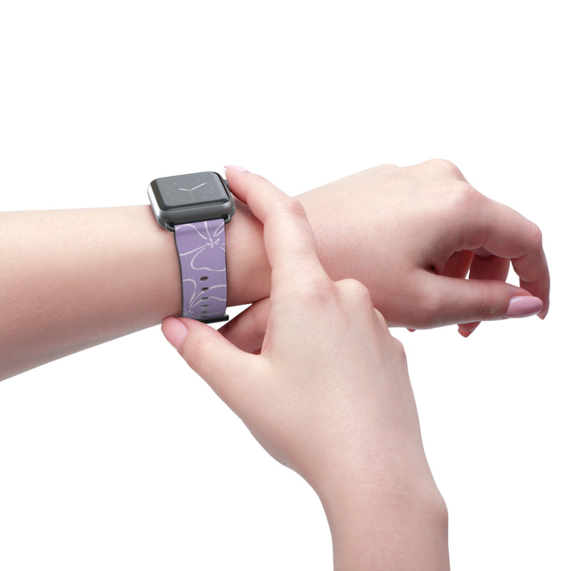 Lilac & Cream Floral Smartwatch Strap by etchd, view 11