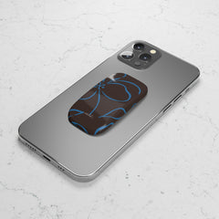 Espresso & Cerulean Floral Click-On Phone Grip by etchd, view 5