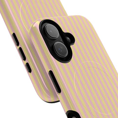 Pink & Butter Striped Magnetic Phone Case by etchd, view 87