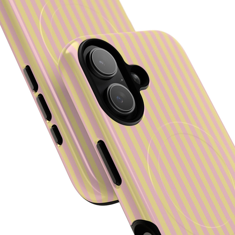 Pink & Butter Striped Magnetic Phone Case by etchd, view 87