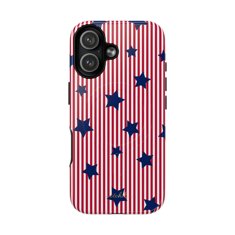 Red Stripes & Blue Stars Magnetic Phone Case by etchd, view 25