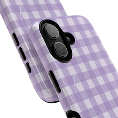 Lilac & Cream Gingham Magnetic Phone Case by etchd, view 87