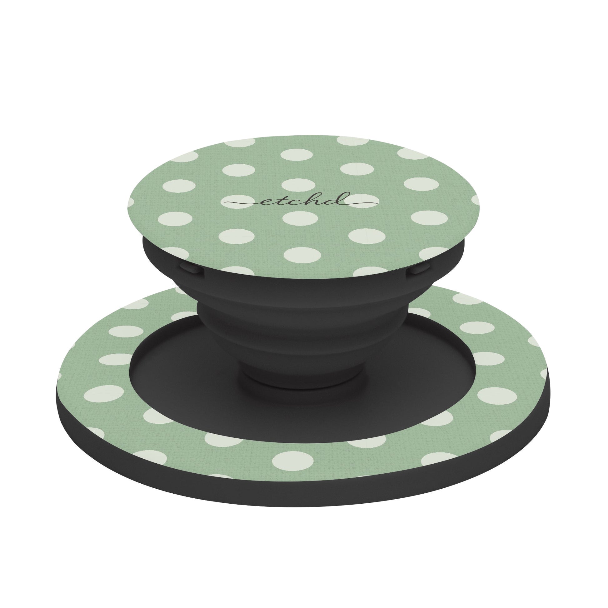Cream & Sage Polka Dot Phone Grip And Stand by etchd, view 6